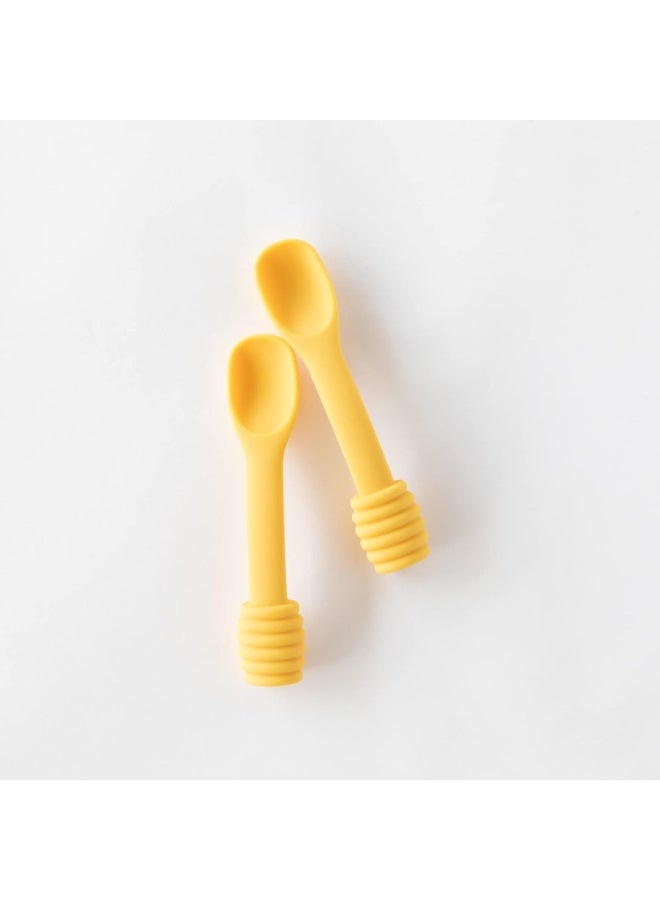 Bumkins Disney Baby Utensil Set, Silicone Trainer Spoons for Dipping, Soft Tip, Self-Feeding, Chew, Baby Led Weaning, First Year Training Supplies, Essentials in Eating, 4 Mos, 2-pk Winnie The Pooh - Image 4