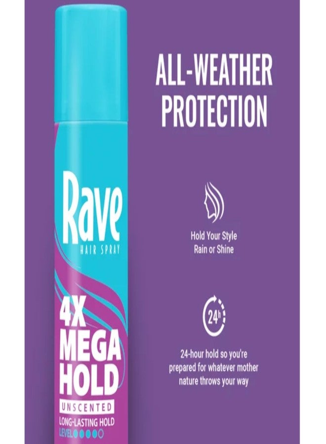 Rave Hairspray 4X Mega Unscented 11oz - Pack of 8 - Image 4