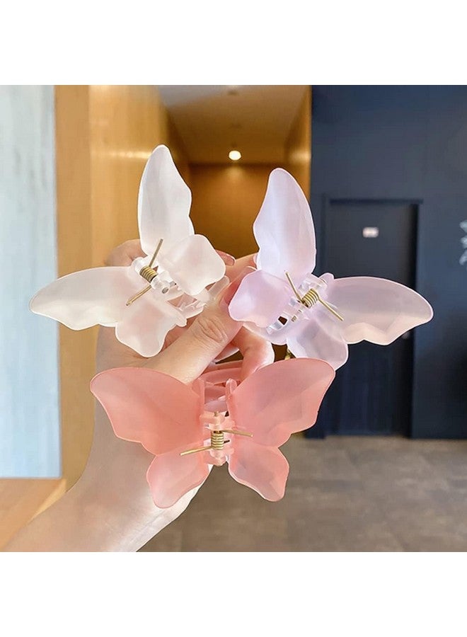 LIVECOOL Hair Claw Matte Woman Girls Hairstyle Clips Barrettes hair Clutcher hair Claw clips tight grip no slip hair clutcher women and Girl hair accessories (4Pcs + 2Free, Butterfly Claw) - Image 3