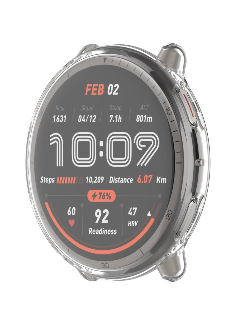 Case For Amazfit Active 2 TPU Soft Silicone All-Inclusive Protection Watch Cover Compatible with Amazfit Active 2 (TPU Transparent) - Image 2