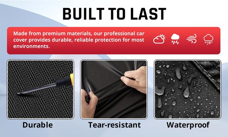 AltoCover SUV Cover Waterproof All Weather Protection with Red Stripe Design, Car Cover Universal Fit Ford Explorer, Toyota Highlander, Honda Pilot, Dodge Durango, BMW X5 X6, Lexus RX350 - Image 3