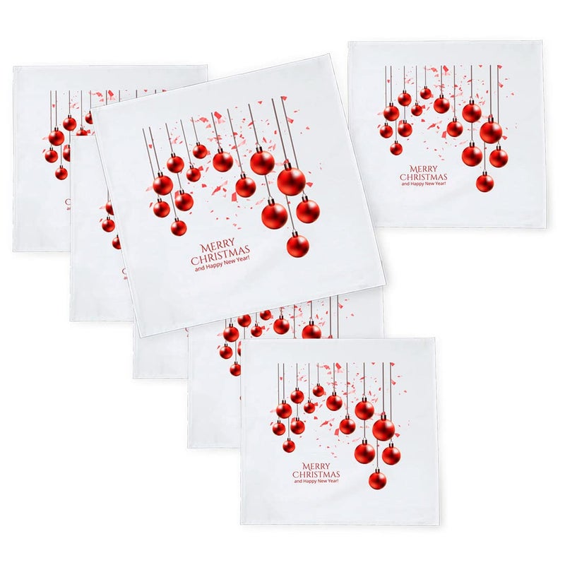 Khakee 6 Pcs Christmas Theme Silk Table Napkins 10x 10 for Xmas Decoration Christmas OrnamentsChristmas Giftxmas21600 - Image 1