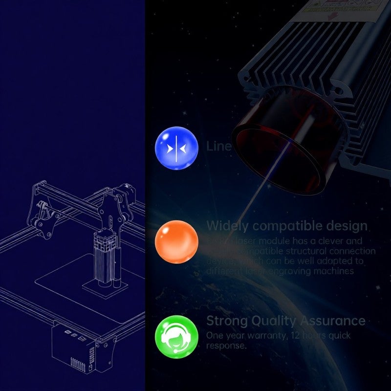 CNC Tools 60W Effect Spot Compressed Widely Compatible Design Engraving Materials - Fast Fixed-focus Design Cutting Materials for DIY Engraving Cutting Machines 3D Printers CNC Milling Machines - Image 5