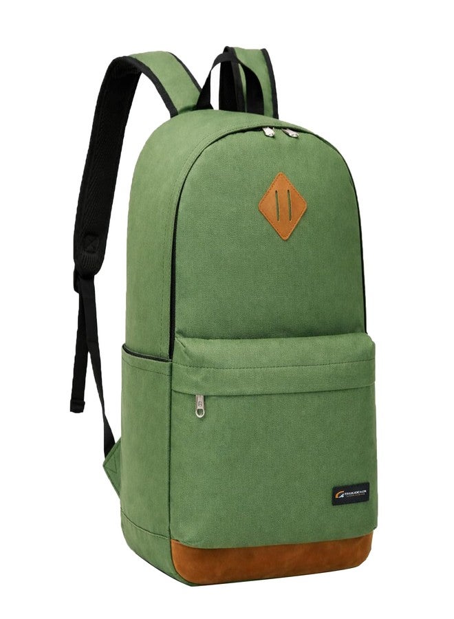 TRAILKICKER Green School Backpack, 17 Inch Laptop Backpack for College, Work & Travel, Lightweight Water-Resistant 25L Bookbag with Side Pockets - Image 1