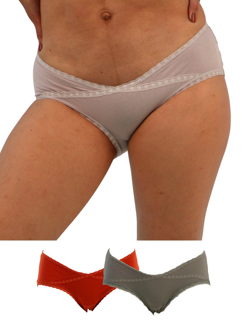 JOANNA JOANNA 108262 Women's Lace Stretch Design Mid Rise 3-Pack Panties, Multicolor  - Image 1