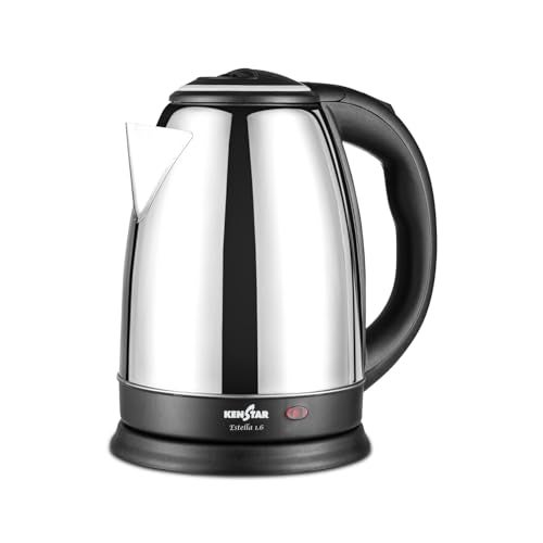 Kenstar Estella 1.6L Electric Kettle | Stainless Steel Body | Auto Cut-Off & Dry Boil Protection | 360° Swivel Base | 1350 W | SS Finish - Image 1