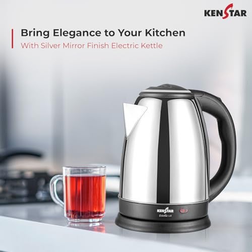 Kenstar Estella 1.6L Electric Kettle | Stainless Steel Body | Auto Cut-Off & Dry Boil Protection | 360° Swivel Base | 1350 W | SS Finish - Image 3