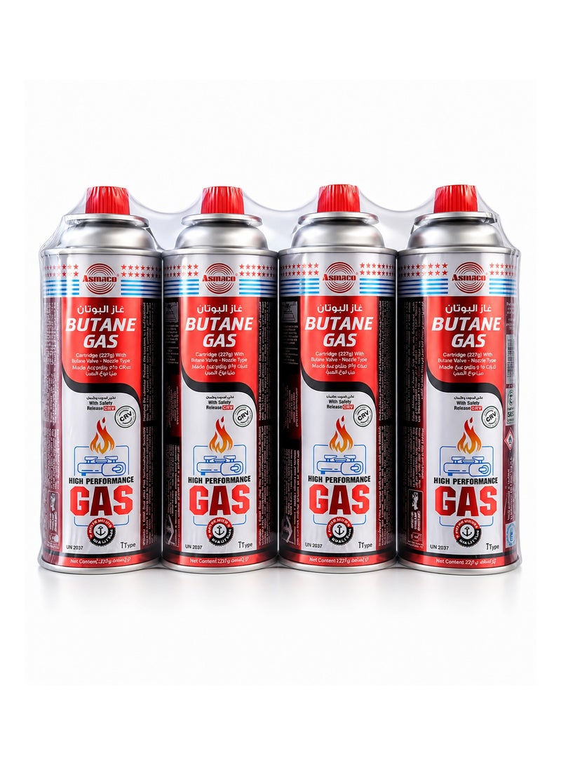 Butane Gas Cartridge 227g (395ml) – High Performance Fuel Canister for Portable Gas Stove, BBQ Torch, Camping & Outdoor Cooking - Image 1