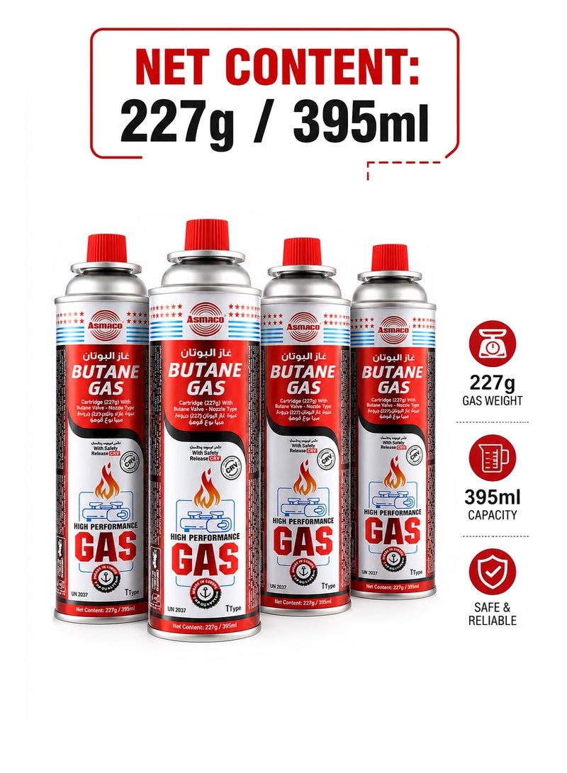 Butane Gas Cartridge 227g (395ml) – High Performance Fuel Canister for Portable Gas Stove, BBQ Torch, Camping & Outdoor Cooking - Image 4