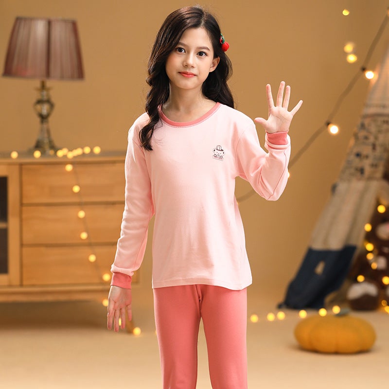 Children'S Cotton Underwear Suit Children'S Autumn Clothes Long Pants Boys And Girls Pajamas Warm Cotton Sweater Home Wear - Image 5