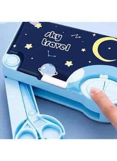 joyzzz Multifunction Pencil Case Multifunction Pencil Boxes With Buttons Cartoon Pattern Pen Case Kid Stationary Set For Girls Boys Pencil Case With Compartments Scissors And Pencil Sharpener  - Image 3