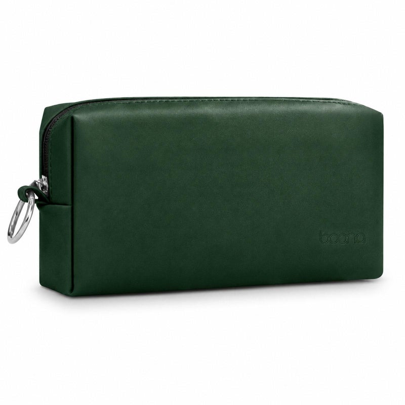 Baona BN-Q003 Large Laptop Power Adapter Charger Mouse Electronics Organizer Pouch PU Leather Travel Tech Case(Dark Green)