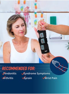 FEATOL Wrist Brace for Carpal Tunnel, Adjustable Wrist Support Brace with Splints Left Hand, Small/Medium, Arm Compression Hand Support for Injuries, Wrist Pain, Sprain, Sports  - Image 3