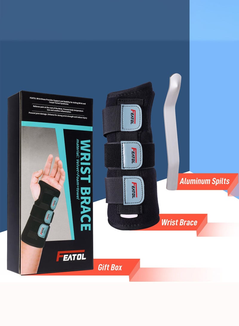 Wrist Brace for Carpal Tunnel, Adjustable Wrist Support Brace with Splints Left Hand, Small/Medium, Arm Compression Hand Support for Injuries, Wrist Pain, Sprain, Sports