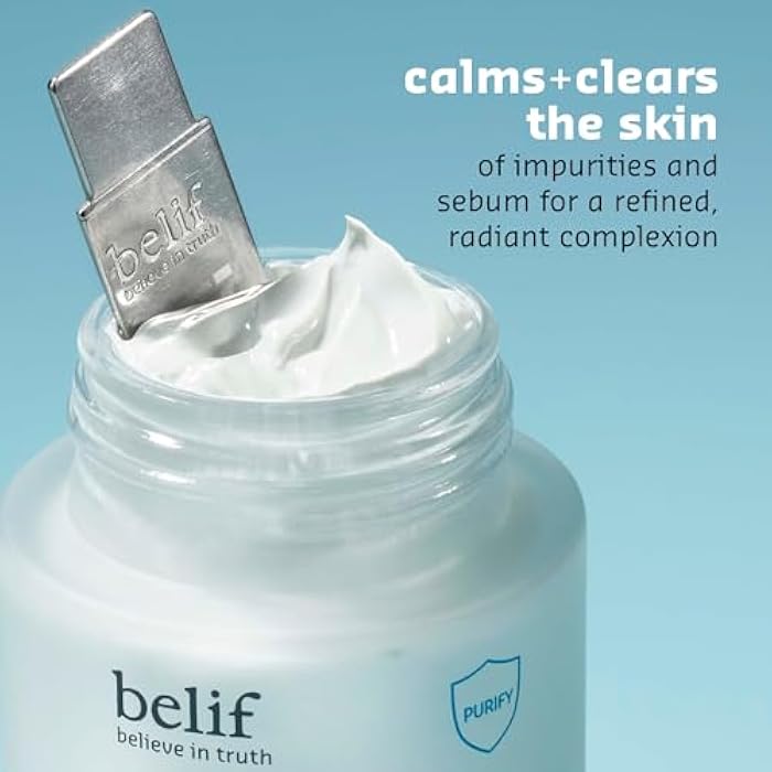 belif Super Knights Purifying Clay Mask, Hyaluronic Acid & Glycerin, Hydrating Wash Off Clay Face Mask, Pore Cleansing & Care, Targets Dryness, Oiliness & Uneven Texture, Korean Skin Care - Image 4