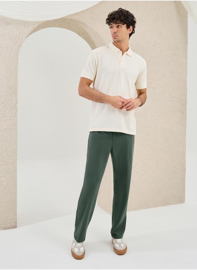 Styli Solid Linen Blend Relaxed Fit Pants  - Image 2