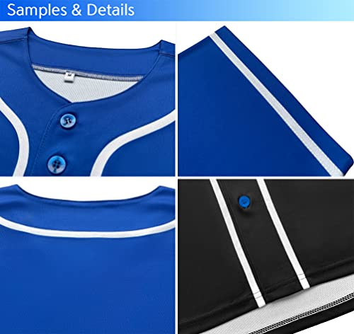 KXK Plain Men Gradient Baseball Jersey Button Down Shirts Short Sleeve Fashion Hip Hop Sports Uniform - Image 4