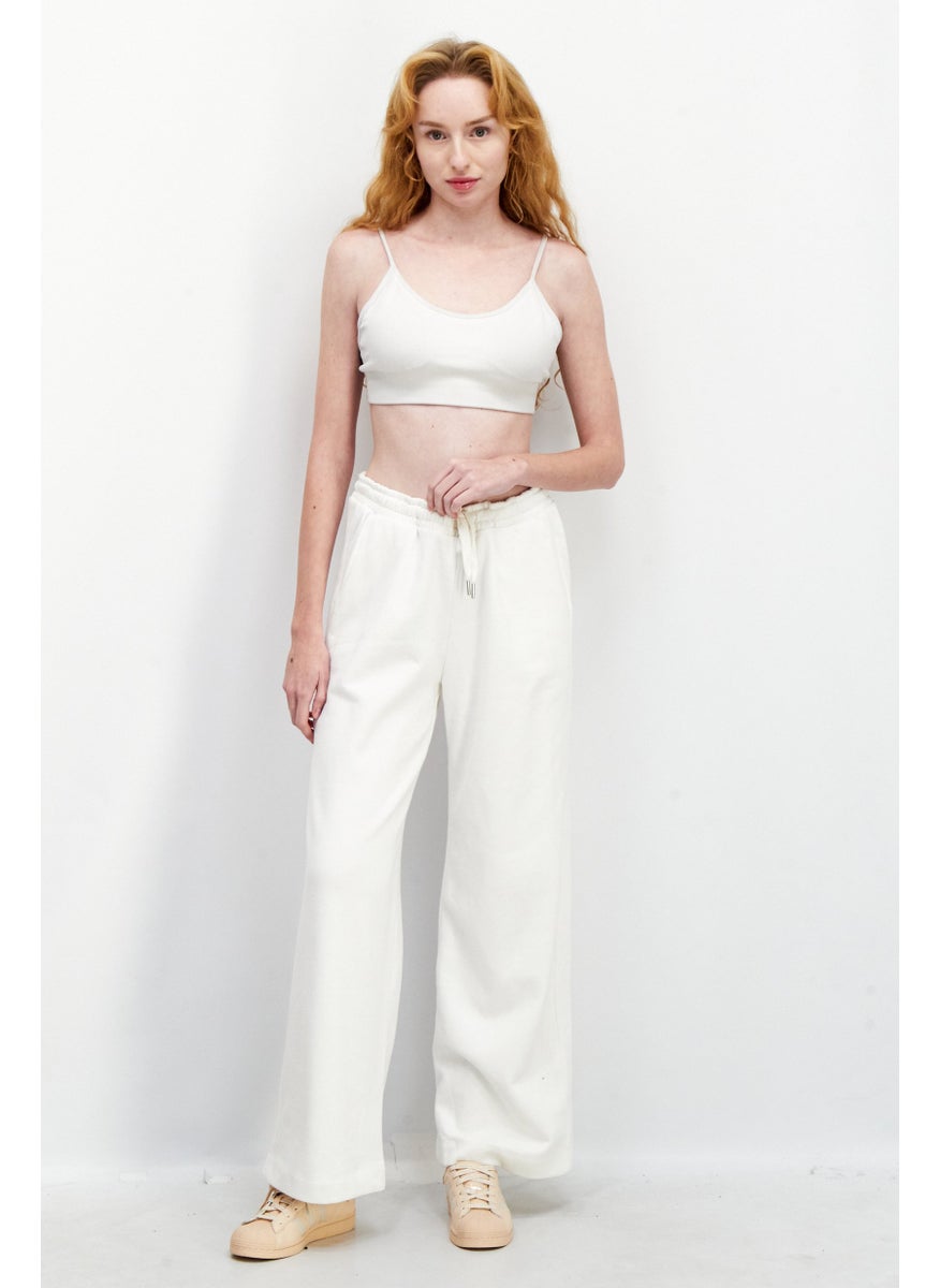 ESPRIT - Women Solid Sweatpants, White - Image 1