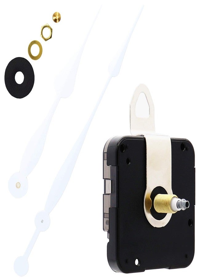 TIKROUND Youngtown 12888 High Torque Long Shaft Clock Movement Mechanism with 12 Inch Long Spade Hands Total Shaft Length 1-3/32 inches(White Hands) - Image 1