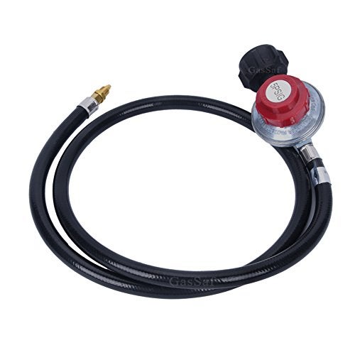 GasSaf High Pressure Propane Regulator Adjustable 0-5PSI Connector with CSA Certified 4FT LPG Hose for Turkey Fryer, Outdoor Cooker, Burner and More - Image 2