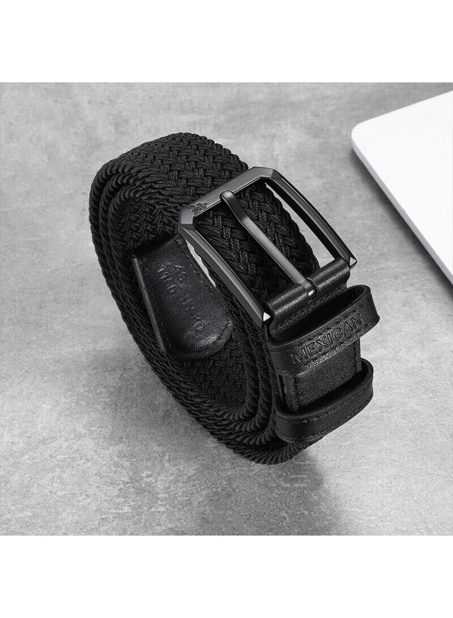 Scarecrow Men's Casual Woven Military Training Belt, Plaid Canvas Trouser Belt With Pin Buckle - Image 1