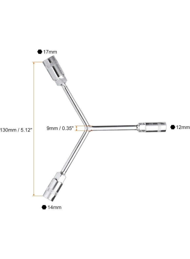 GGOOT Y-Shaped 3 Way Socket Wrench 12mm 14mm 17mm Long Arm Y-Type 6-Point Hexagon Spanner Hex Wrench Torque Spanner Socket for Car Motorcycle Repair Hardware Tools  - Image 2