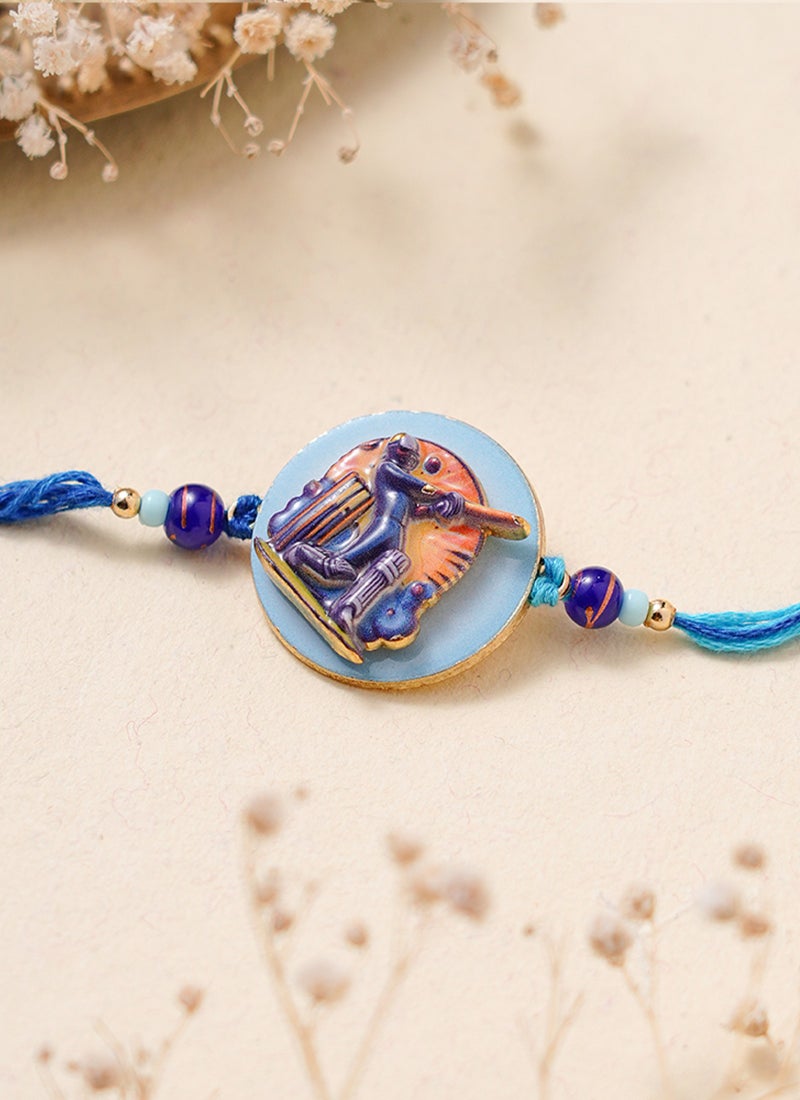 Madhoor Cricket Kids Rakhi Blue Designer Raksha Bandhan Thread ,Premium Handmade ,1 Piece-35 CM - Image 2