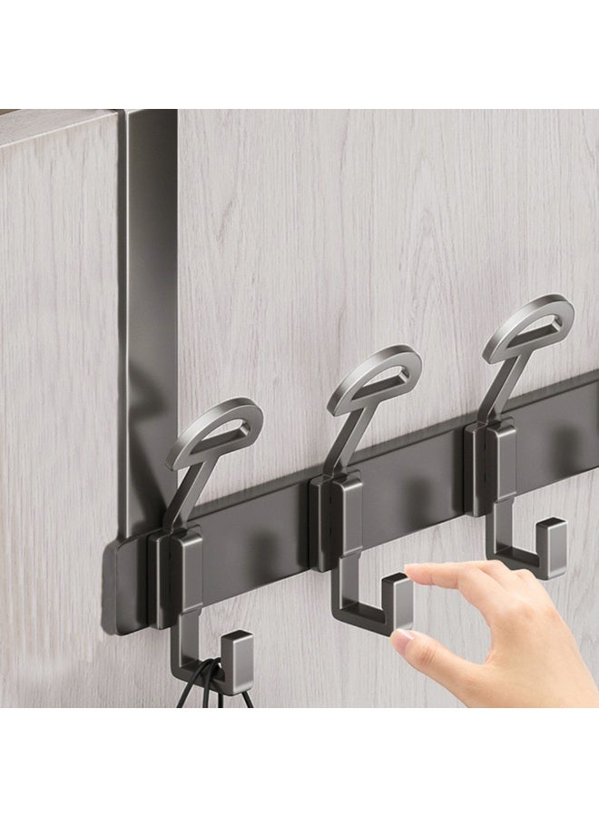 Aluminium Over The Door Hooks No Drilling Coat Bag Hat Door Hanger Rack With 6 Hooks Easy To Install Heavy Duty Towel Hanging Hook For Bathroom Kitchen Home - Image 2