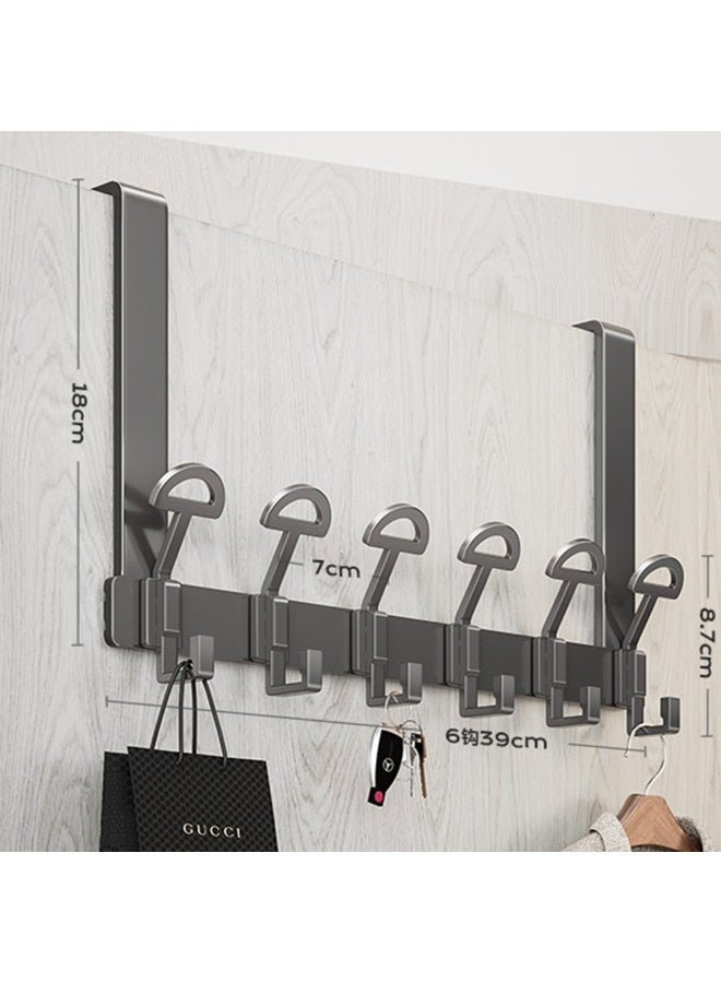 Aluminium Over The Door Hooks No Drilling Coat Bag Hat Door Hanger Rack With 6 Hooks Easy To Install Heavy Duty Towel Hanging Hook For Bathroom Kitchen Home - Image 3