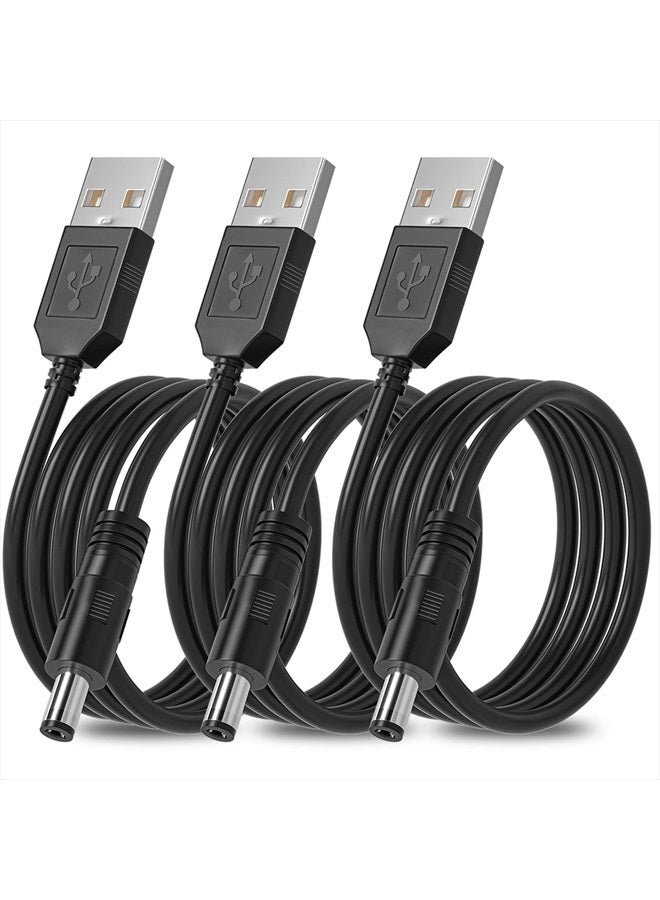 SIOCEN 3-Pack 4ft USB 2.0 A Type Male to DC 5.5 x 2.1mm DC 5V Power Plug Connector Cable USB to 5v Power Cable USB to DC Power Charger Cord - Image 1