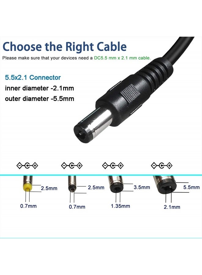 SIOCEN 3-Pack 4ft USB 2.0 A Type Male to DC 5.5 x 2.1mm DC 5V Power Plug Connector Cable USB to 5v Power Cable USB to DC Power Charger Cord - Image 4