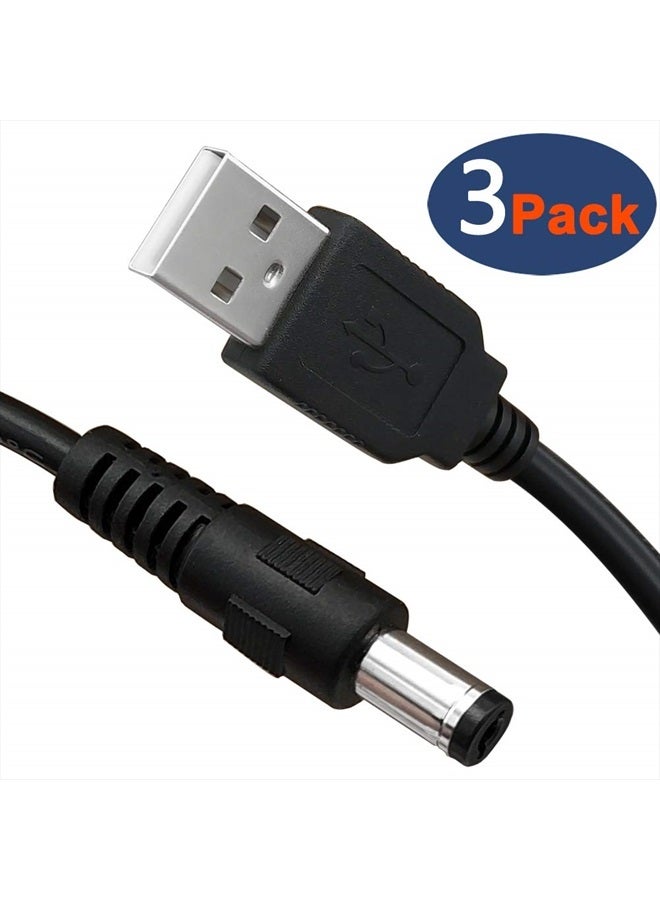 SIOCEN 3-Pack 4ft USB 2.0 A Type Male to DC 5.5 x 2.1mm DC 5V Power Plug Connector Cable USB to 5v Power Cable USB to DC Power Charger Cord - Image 5