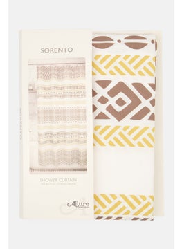 allure Sorento Shower Curtain, White Combo  - Image 1