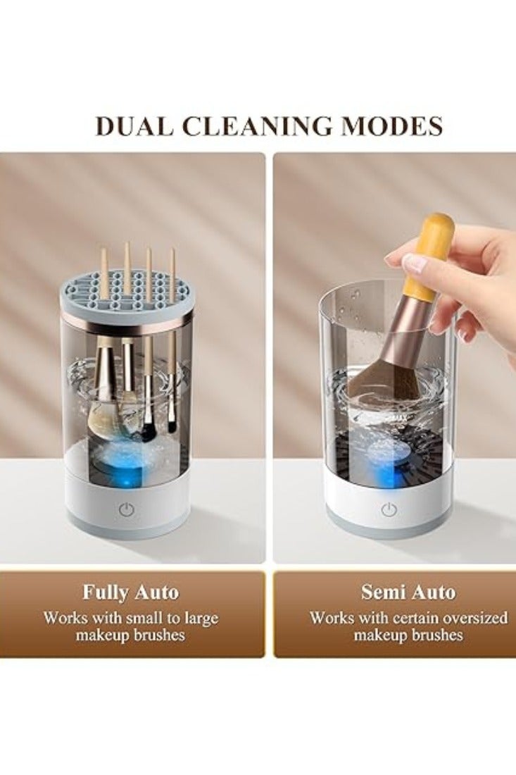 Arabest Makeup Brush Cleaner, Rechargeable Makeup Brush Cleaner, Visual Cleaning Machine, USB, with Brush Clean Mat, Portable, for Most Brush Sizes (Grey) - Image 5