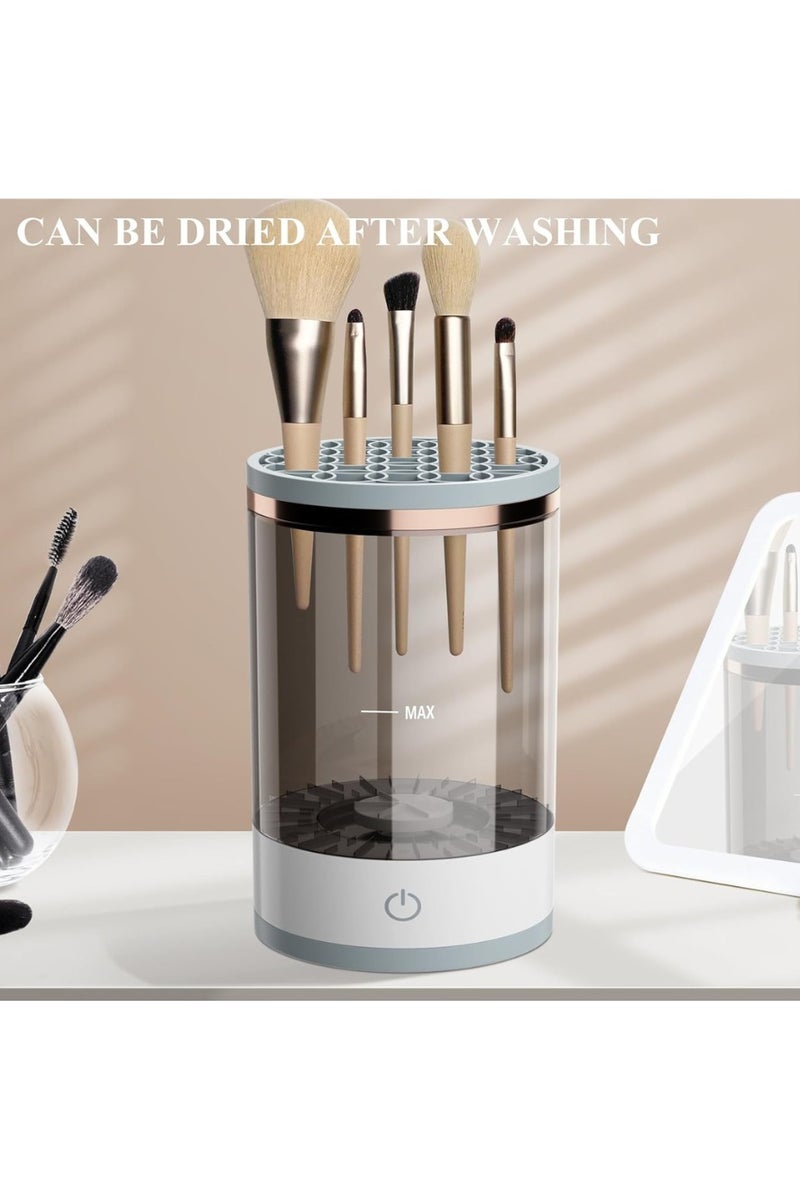 Arabest Makeup Brush Cleaner, Rechargeable Makeup Brush Cleaner, Visual Cleaning Machine, USB, with Brush Clean Mat, Portable, for Most Brush Sizes (Grey) - Image 4