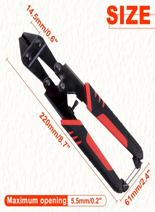 قاطع براغي صغير من LEONTOOL، قواطع براغي شديدة التحمل مقاس 8 بوصات مع حافة قوية مطروقة، قواطع براغي صغيرة محملة بنابض مع قبضة ناعمة مضادة للانزلاق، أداة قطع براغي للأسلاك والكابلات والسلاسل وسياج البراغي الصغيرة - Image 5