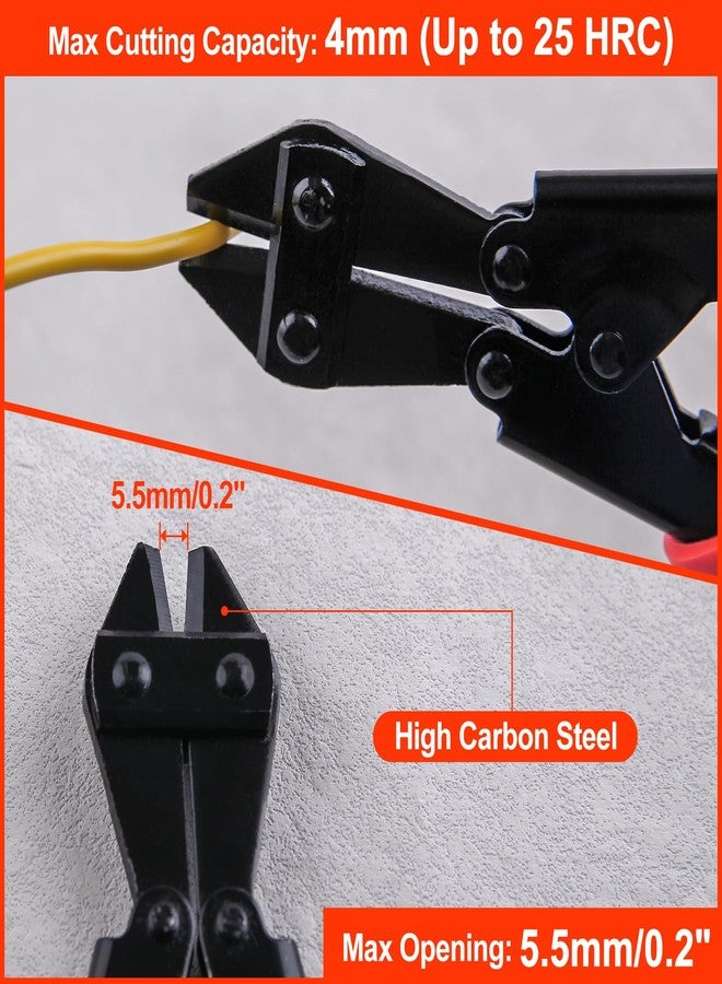 قاطع براغي صغير من LEONTOOL، قواطع براغي شديدة التحمل مقاس 8 بوصات مع حافة قوية مطروقة، قواطع براغي صغيرة محملة بنابض مع قبضة ناعمة مضادة للانزلاق، أداة قطع براغي للأسلاك والكابلات والسلاسل وسياج البراغي الصغيرة - Image 3