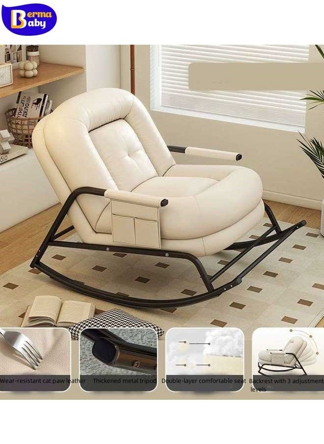 Rocking Chair Modern Cozy Lounge Rocker Chair with Cushion for Balcony Porch Patio Living Room Rocking Chair, Lounge Chair, Adult Balcony Home Leisure Chair - pzsku/ZA0D562D3795F4496DB37Z/45/_/1725087342/5202a446-3ed2-4a06-8f86-d670acb61c02