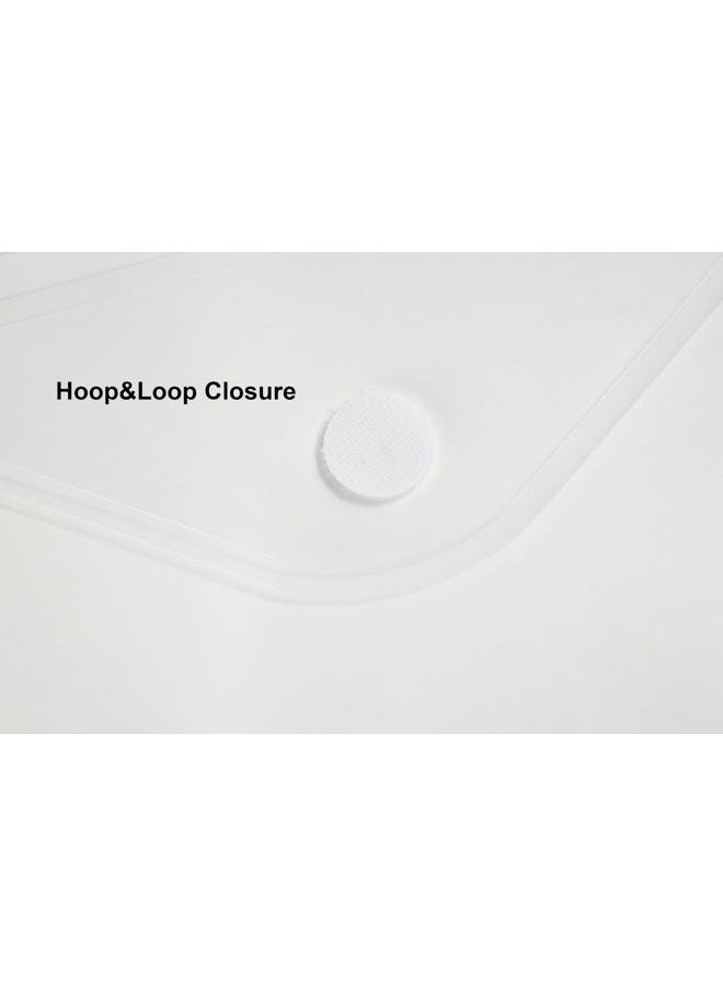 YESSART Plastic 3 Ring Binder Pockets Clear Pouches for 5.5'' x 8.5'' Paper Folder Organizer Hook Loop Closure 10 Pack - Image 3