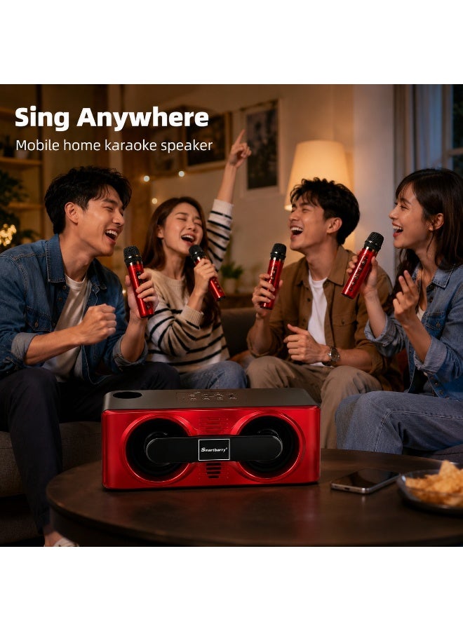 Smartbarry M24 Portable Karaoke Speaker with Bluetooth Wireless Microphone 20W Dynamic Sound Deep Bass Rechargeable Party Speaker 3000mAh Battery for Indoor and Outdoor Use - Image 2