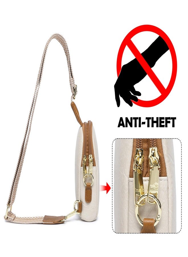 Haytijoe Small Crossbody Sling Bag for Women Travel Purses Anti Theft Cross Body Bag for Woman Fanny Packs（Apricot Brown Anti Theft） - Image 2