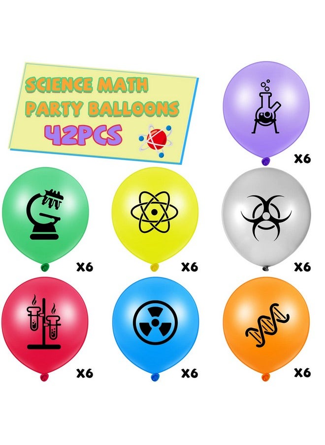 Civaner - 66 Pieces Science Birthday Party Decorations 42 Pieces Science Themed Balloons Math Latex Balloons 24 Pieces Science Hanging Swirls Chemistry Laboratory Streamers Decorations For Lab School Classroom - Image 1