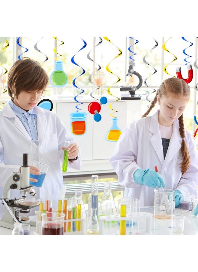 Civaner - 66 Pieces Science Birthday Party Decorations 42 Pieces Science Themed Balloons Math Latex Balloons 24 Pieces Science Hanging Swirls Chemistry Laboratory Streamers Decorations For Lab School Classroom - Image 1