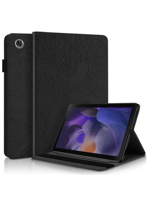 Applicable To Samsung A9 Plus Tablet Shell A7lite Protection S9FE Flip P610 Embossed S8plus Leather Case A8-Color:Black-Applicable Model:TAB A8 10.5 /X205 /X200//X207