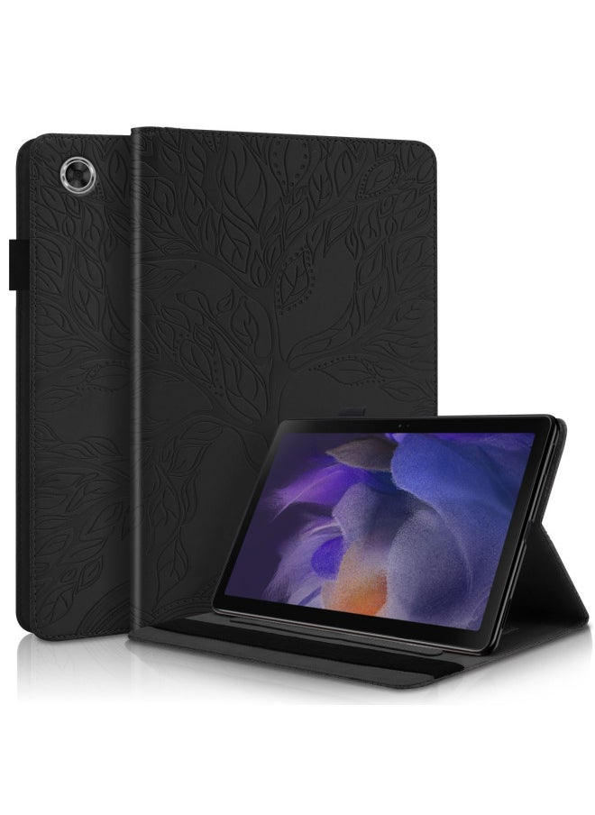 Generic - Applicable To Samsung A9 Plus Tablet Shell A7lite Protection S9FE Flip P610 Embossed S8plus Leather Case A8-Color:Black-Applicable Model:TAB A8 10.5 /X205 /X200//X207 - Image 1