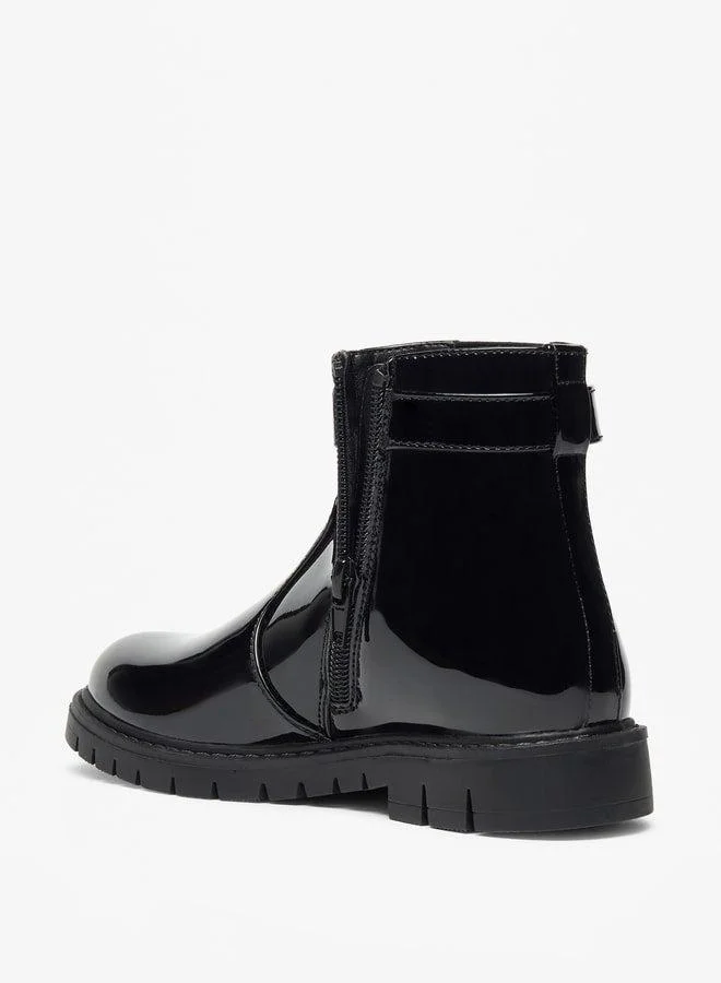 فلورا بيلا من شو إكسبرس بوت بناتي بكعب عالٍ بتصميم قلب وسحاب إغلاق