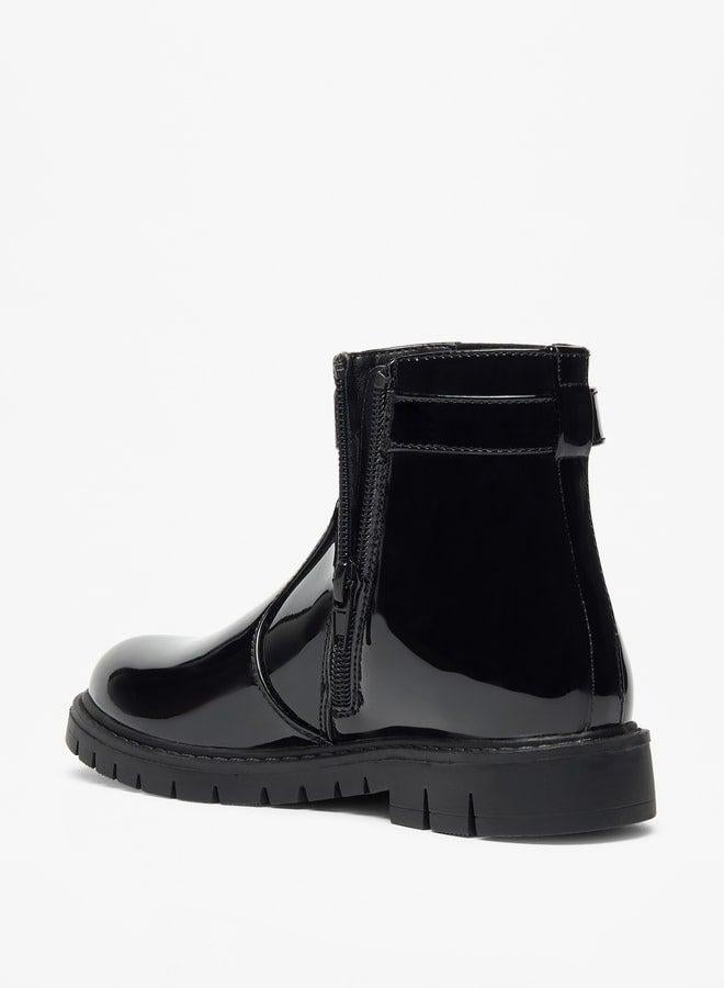 Flora Bella By Shoexpress Girl's Heart Accent High Cut Boots with Zip Closure - Image 2