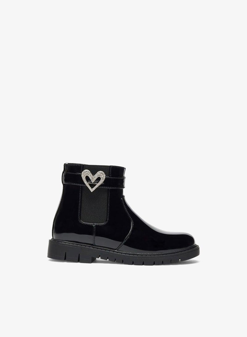 Flora Bella By Shoexpress Girl's Heart Accent High Cut Boots with Zip Closure - Image 3