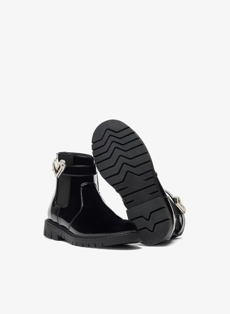 Flora Bella By Shoexpress Girl's Heart Accent High Cut Boots with Zip Closure - Image 4