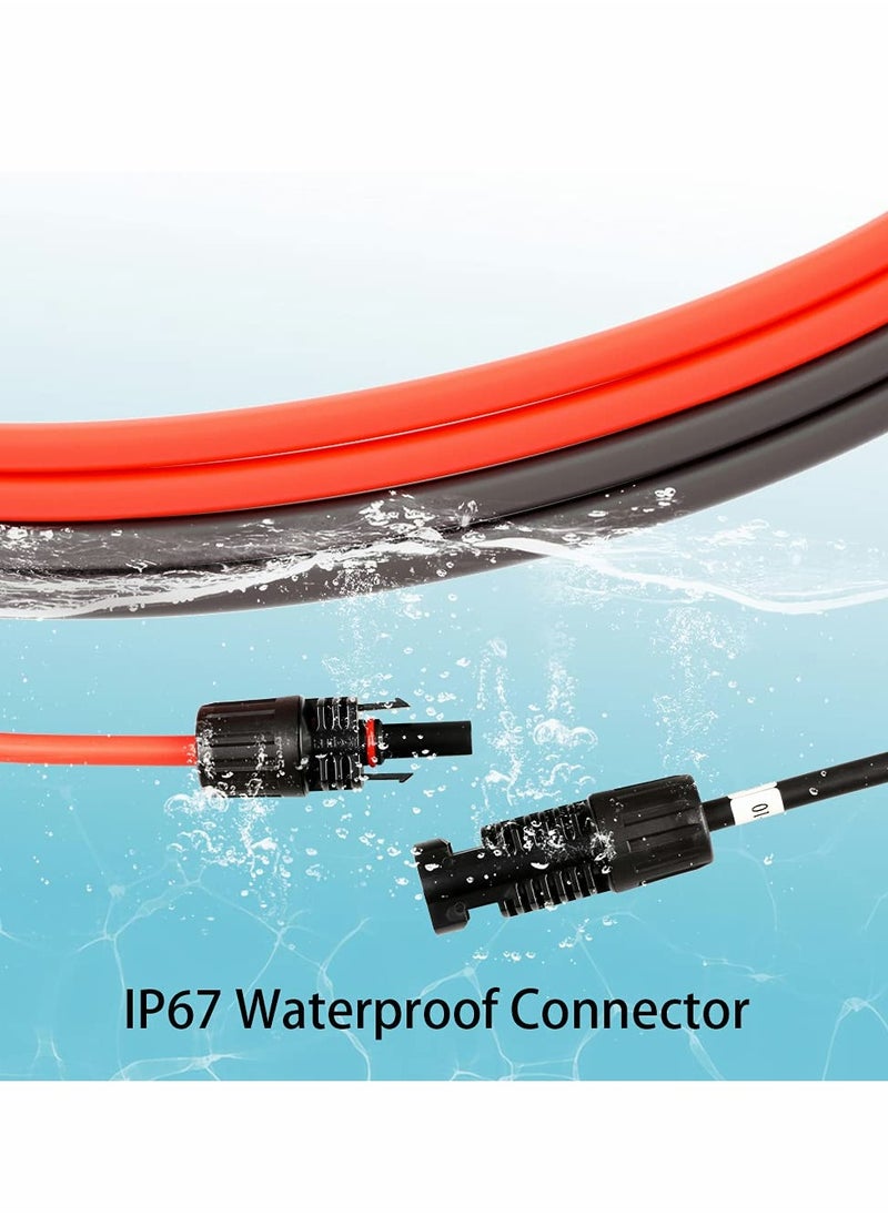 Generic Solar Panel Extension Cable, Solar Panel Adapter with Female and Male Waterproof Connector, 10FT 10AWG Extension Cord for Power Generation (Red, Black)  - Image 3